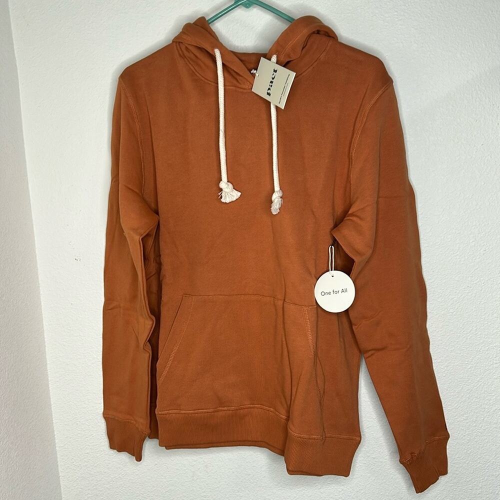 NEW Pact Women's Orange Hoodie Unisex Amber Brown One-for-All Hoodie Small